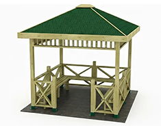 Ahşap Mini Kare Kameriye 250(L)X250(W) - 70125